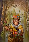 Monkey Canvas Paintings - Dress Monkey 12